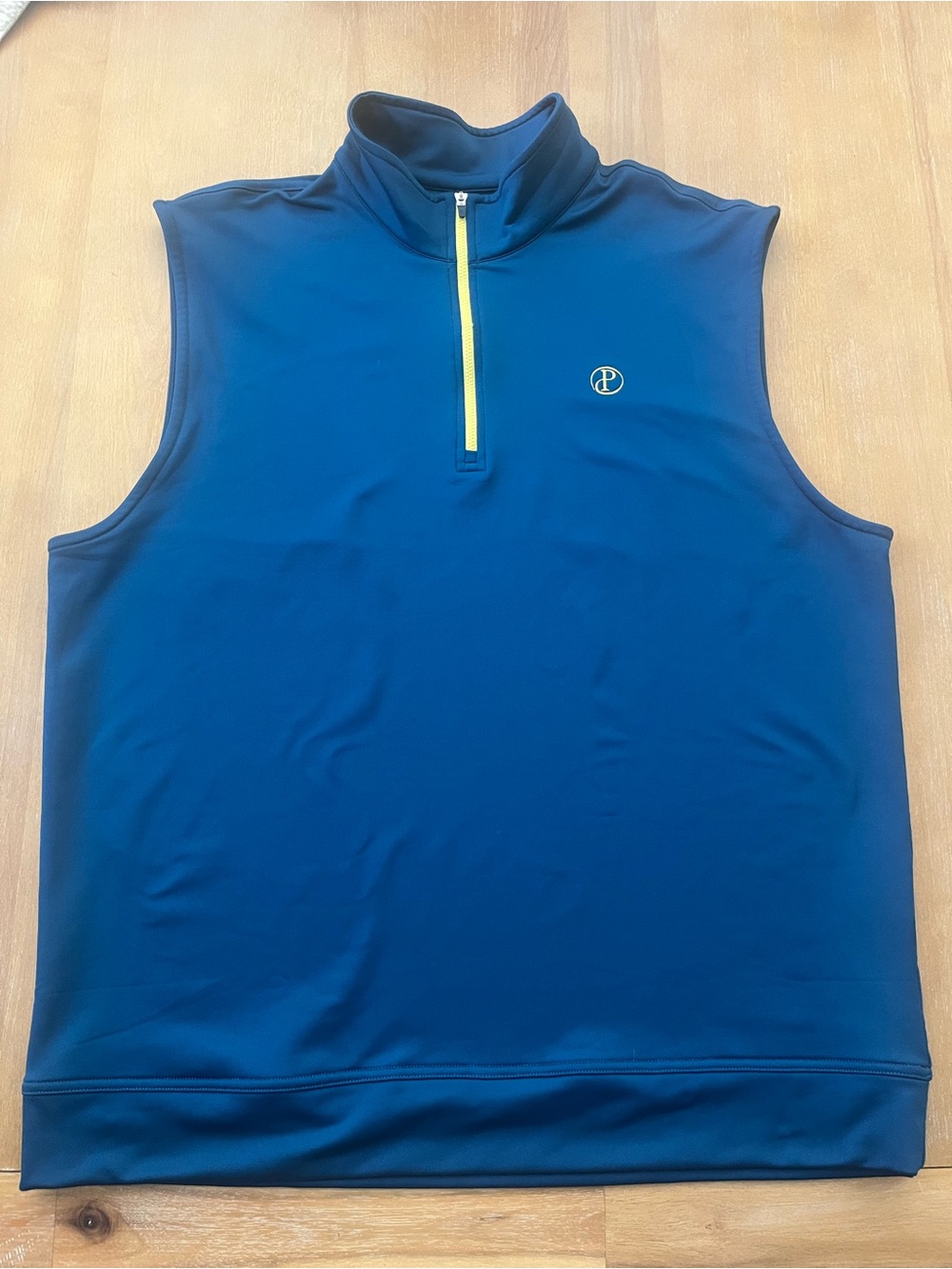 Dunning Golf Mens XL Blue 1/4 Zip Pullover Vest Logo Performance Stretch